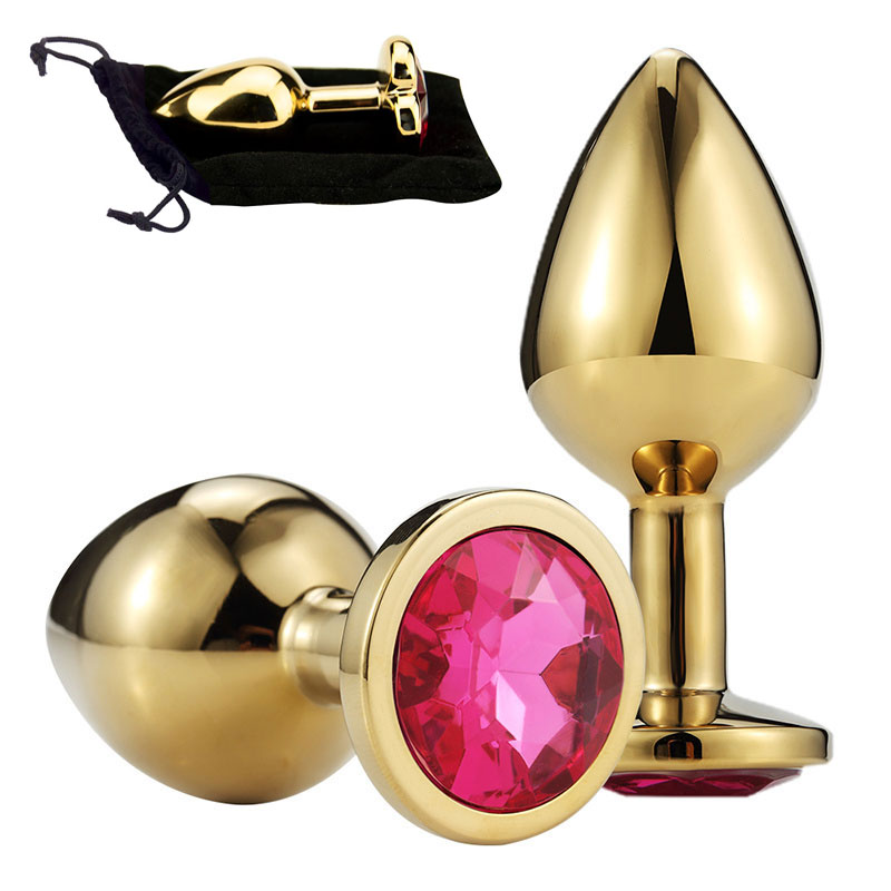 Adora Gold Jewel Princess Butt Plug - Hot Pink - Small